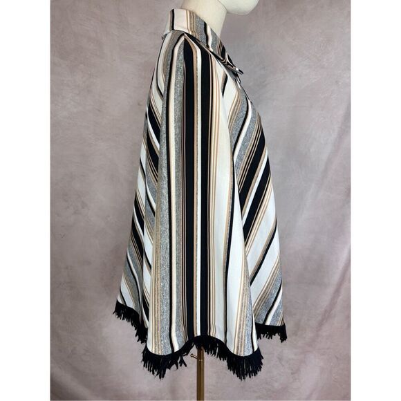 Vintage Striped Polyester Cape Poncho 1970s - Picture 7 of 7